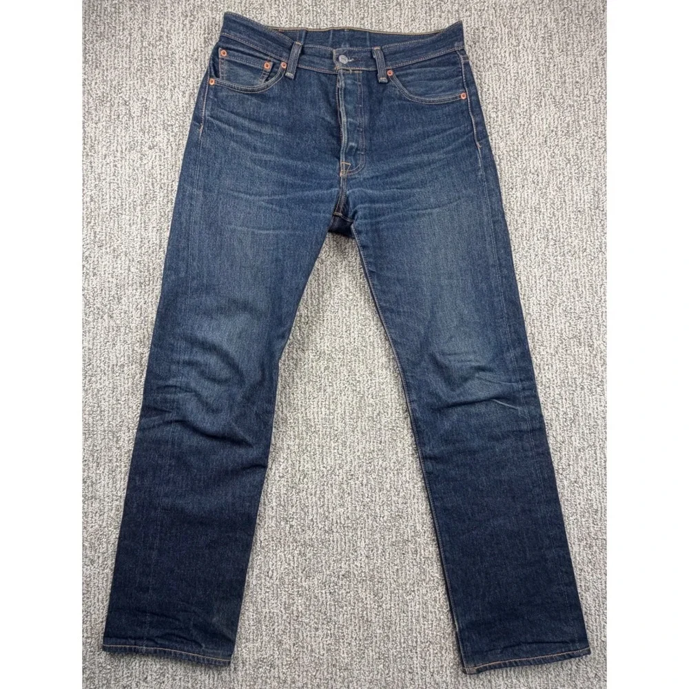Levi's 501 Original Fit Jeans Men 31x32* Dark Wash Blue Straight Leg‎ Button Fly